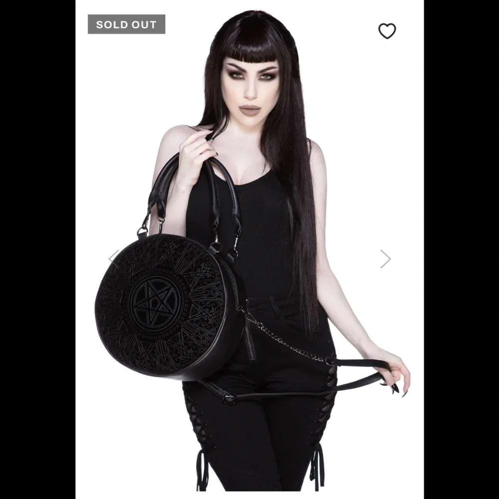BNIP - NWT KILLSTAR PURSE Super Naturalist handbag / Round Pentagram Goth Purse - Picture 1 of 11